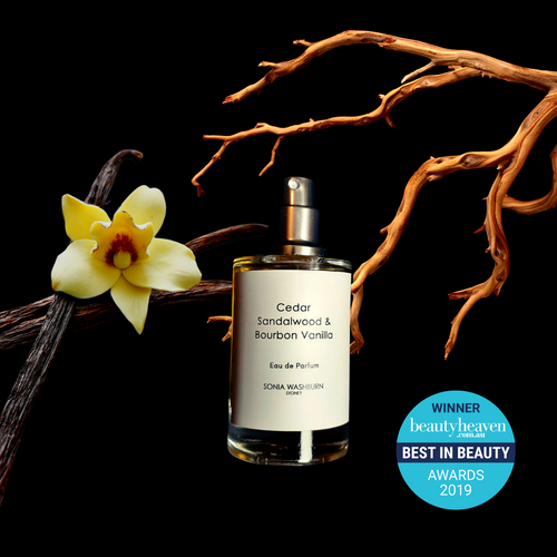 Cedar Sandalwood & Bourbon Vanilla. Natural Perfume.  Sonia Washburn